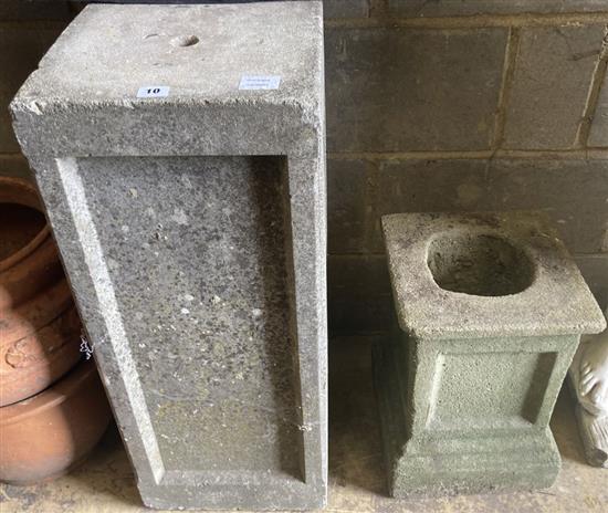 Two stone pedestals, tallest 76cm